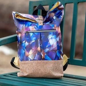Stylish Blue Geometric Women's Backpack